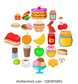 Delicious bake icons set. Cartoon set of 25 delicious bake vector icons for web isolated on white background