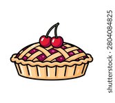 Delicious baked cherry pie with lattice crust topping homemade delicious