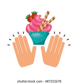 delicious baked goods hand made vector illustration design