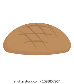 
 A delicious baked, sweet bun flat icon
