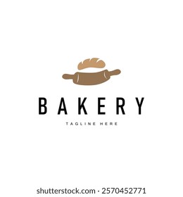 delicious bakery food design bread logo with simple vintage concept illustration template symbol