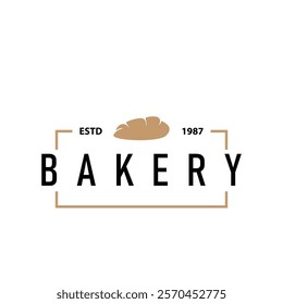 delicious bakery food design bread logo with simple vintage concept illustration template symbol