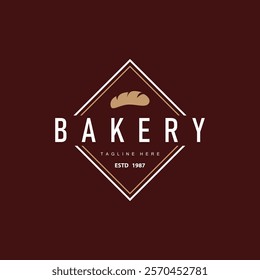 delicious bakery food design bread logo with simple vintage concept illustration template symbol