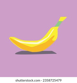 Delicious banana on purple background