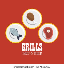 delicious barbecue food icon