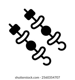 Delicious BBQ sticks icon used for grilling and food theme