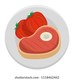 delicious beef steak with tomatoes