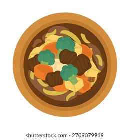 Material de ilustração delicioso guisado de carne