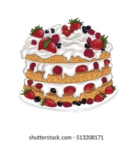 delicious berry bisquit cake