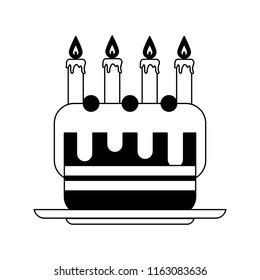 Vector Illustration Checkerboard Pattern Birthday Cake Stock Vector ...