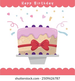 Delicious Birthday Cake with Colorful Frosting and Candles