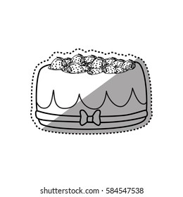 Delicious birthday cake icon vector illustration graphic design