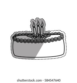 Delicious birthday cake icon vector illustration graphic design