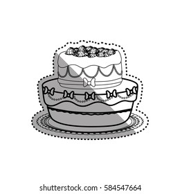 Delicious birthday cake icon vector illustration graphic design