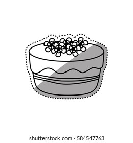 Delicious birthday cake icon vector illustration graphic design