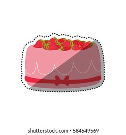 Delicious birthday cake icon vector illustration graphic design