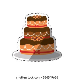 Delicious birthday cake icon vector illustration graphic design