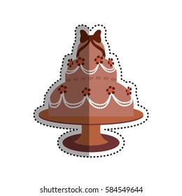 Delicious birthday cake icon vector illustration graphic design