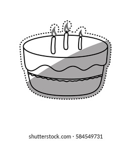 Delicious birthday cake icon vector illustration graphic design