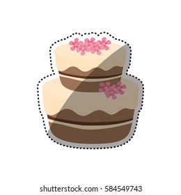 Delicious birthday cake icon vector illustration graphic design
