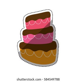 Delicious birthday cake icon vector illustration graphic design