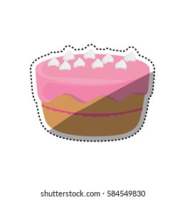 Delicious birthday cake icon vector illustration graphic design