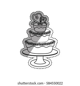 Delicious birthday cake icon vector illustration graphic design