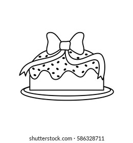 Delicious birthday cake icon vector illustration graphic design