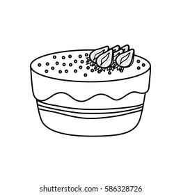 Delicious birthday cake icon vector illustration graphic design