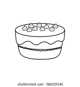 Delicious birthday cake icon vector illustration graphic design