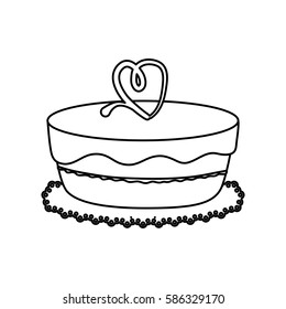 Delicious birthday cake icon vector illustration graphic design