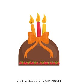 Delicious birthday cake icon vector illustration graphic design