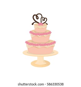 Delicious birthday cake icon vector illustration graphic design