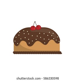 Delicious birthday cake icon vector illustration graphic design
