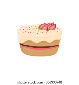 Delicious birthday cake icon vector illustration graphic design