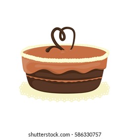 Delicious birthday cake icon vector illustration graphic design