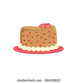 Delicious birthday cake icon vector illustration graphic design