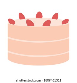 delicious birthday cake on white background vector illustration design