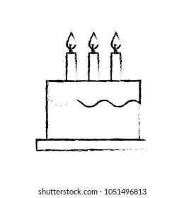 delicious birthday cake with three candles