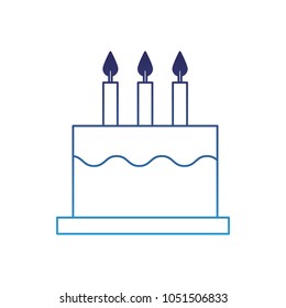 delicious birthday cake with three candles