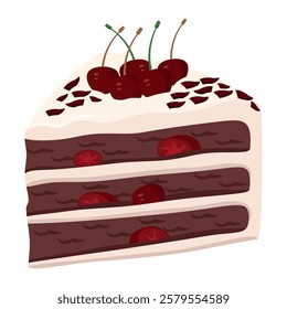 Delicious Black Forest Cake Vector Art for Your Designs