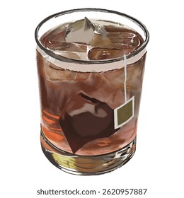 Delicious black tea drink. Dessert tea