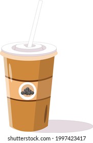 Delicious boba milk tea vector art