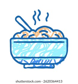 delicious boiled oatmeal doodle icon sketch vector. delicious boiled oatmeal sign. isolated symbol illustration