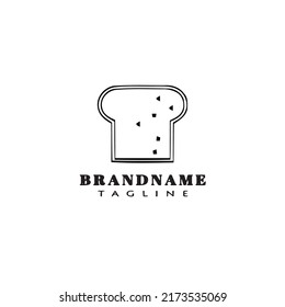 delicious bread cartoon logo icon design template black modern isolated vector illustration