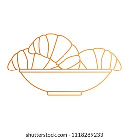 delicious bread croissant in dish bakery