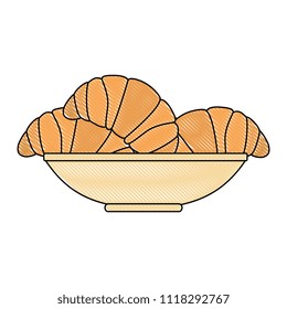 delicious bread croissant in dish bakery
