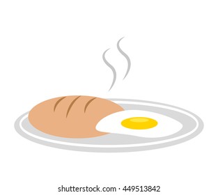 delicious bread with egg  isolated icon design, vector illustration  graphic