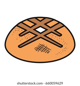 delicious bread isolated icon