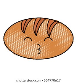 delicious bread kawaii character